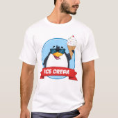 Cooler Pinguin mit Eiscreme T-Shirt (Vorderseite)