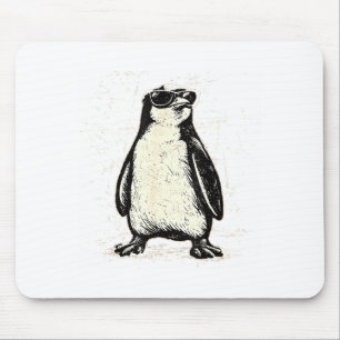 Cooler Pinguin mit Sonnenbrille Vintage-Tier Mousepad
