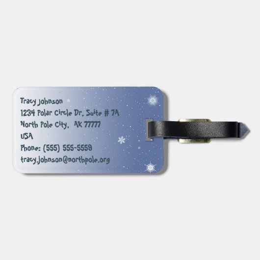 Cooler Pinguin mit Weihnachtsmannmütze Gepäckanhänger (Rückseite horizontal)