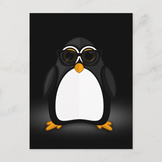Cooler Pinguin Postkarte (Vorderseite)