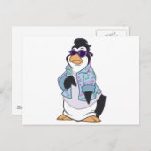 Cooler Pinguin Postkarte (Vorne/Hinten)