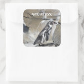 Cooler Pinguin Quadratischer Aufkleber (Tasche)