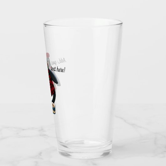 Cooler Pinguin | Text anpassen Glas (Links)
