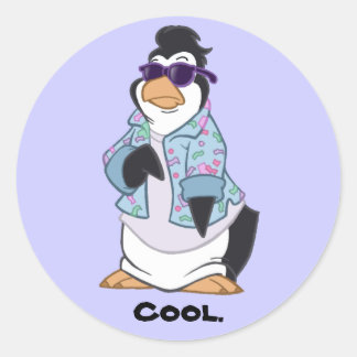 Cooler Pinguinsticker Runder Aufkleber