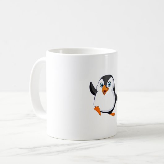 "Cooler Pinguinstrut: Der ultimative Stimmungsvers Kaffeetasse (Vorderseite Links)