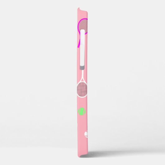 Cooler Pink Retro Racquets Pattern Tennisspieler Case-Mate iPhone Hülle (Rückseite / Links)