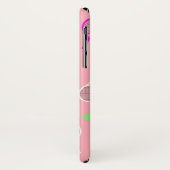 Cooler Pink Retro Racquets Pattern Tennisspieler Case-Mate iPhone Hülle (Hinten/Links)
