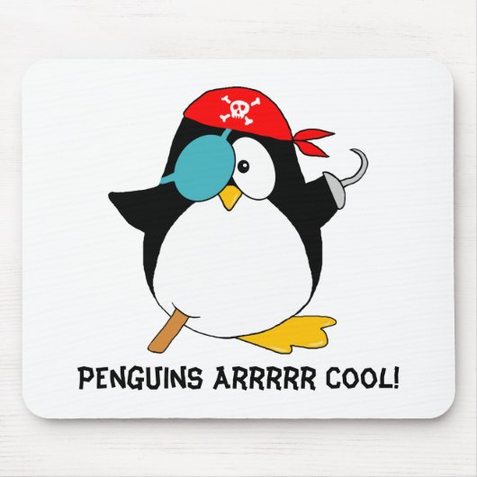 Cooler Pirat Pinguin Mousepad (Vorne)