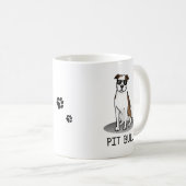 Cooler Pit Bull mit Sonnenbrille (lt brindle white Kaffeetasse (VorderseiteRechts)