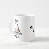 Cooler Pit Bull mit Sonnenbrille (lt brindle white Kaffeetasse (Vorderseite Links)