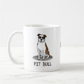 Cooler Pit Bull mit Sonnenbrille (lt brindle white Kaffeetasse (Links)