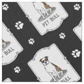 Cooler Pit Bull mit Sonnenbrille (lt brindle white Stoff (Nahaufnahme)
