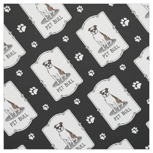 Cooler Pit Bull mit Sonnenbrille (lt brindle white Stoff (Muster)