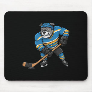 Cooler Pitbull Hockey Spieler Hund Sport Design Mousepad