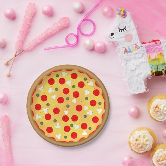 Cooler Pizza-Party Kindergeburtstag Pappteller (Party)