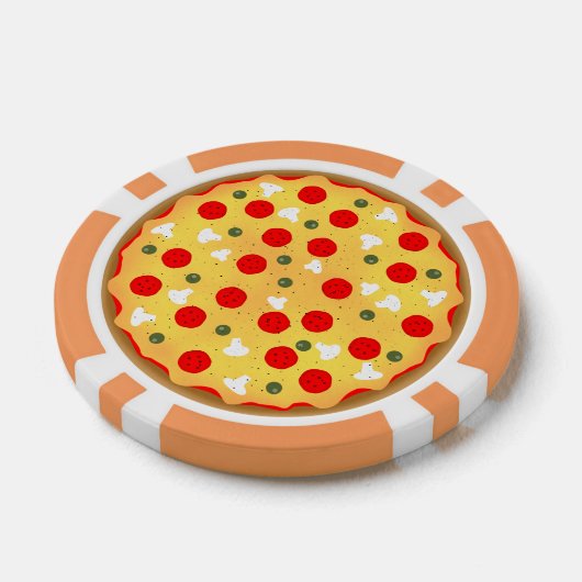 Cooler Pizza-Party Kindergeburtstag Pokerchips (Einzeln)
