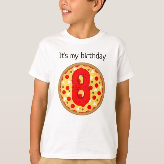 Cooler Pizza-Party Kindergeburtstag T-Shirt (Vorderseite)