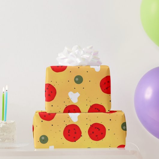 Cooler Pizza-Party Pepperoni-Pilz Geschenkpapier (Partygeschenke)