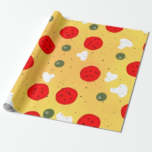 Cooler Pizza-Party Pepperoni-Pilz Geschenkpapier (Ungerollt)