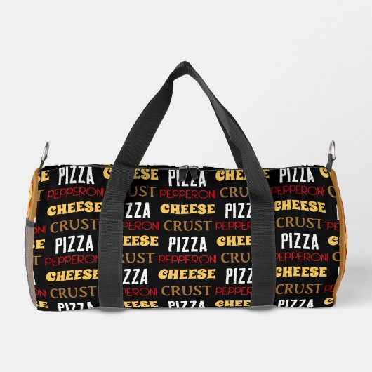 Cooler Pizza-Pepperoni-Muster Kruste-Text Duffle Bag (Rückseite)
