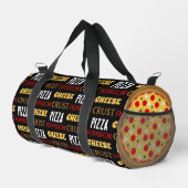 Cooler Pizza-Pepperoni-Muster Kruste-Text Duffle Bag (Rechte Ecke)