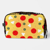Cooler Pizza-Pepperoni-Muster Kruste-Text Waschbeutel (Vorderseite)