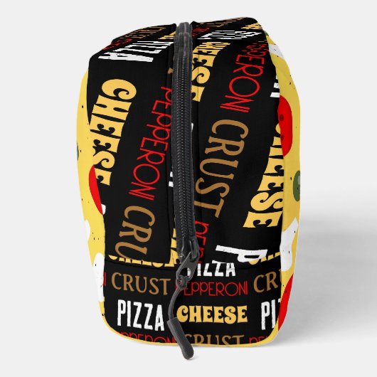 Cooler Pizza-Pepperoni-Muster Kruste-Text Waschbeutel (Rechts)