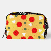 Cooler Pizza-Pepperoni-Muster Kruste-Text Waschbeutel (Rückseite)