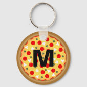 Cooler Pizza Pepperoni Pilz Custom Monogram Schlüsselanhänger (Vorderseite)