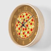 Cooler Pizza Pepperoni Pilz mit Zahlen Uhr (Winkel)