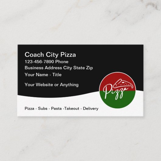 Cooler Pizza Shop Italienisches Restaurant Visitenkarte (Vorderseite)