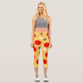 Cooler Pizzapepperoni-Pilz Capri Leggings (Vorderseite)