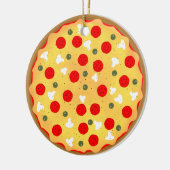 Cooler Pizzapepperoni-Pilz Keramik Ornament (Links)