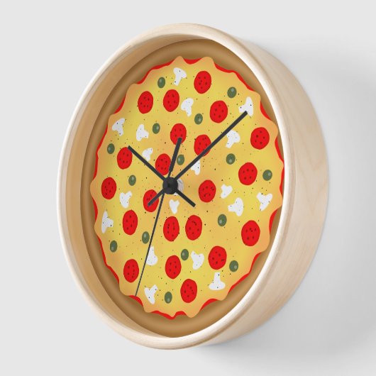 Cooler Pizzapepperoni-Pilz Uhr (Winkel)