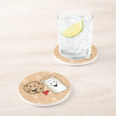 Cooler Plätzchen-und Milch-Freund-Cartoon Sandstein Untersetzer (Seite)