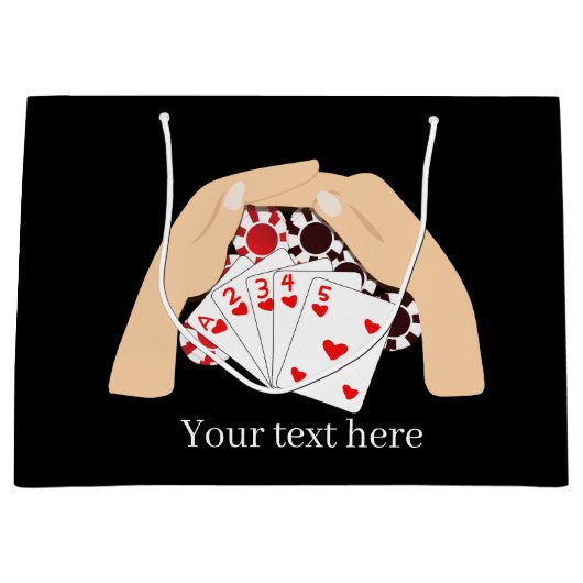 cooler Poker Nacht hinzufügen Text Casino Große Geschenktüte (Vorderseite)