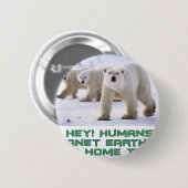 cooler Polar-Bär Button (Vorne & Hinten)