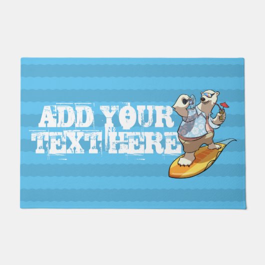 Cooler Polar-Bär mit Cocktail-Cartoon Fußmatte (Vorderseite)