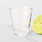 Cooler Polar-Bär mit Cocktail-Cartoon Schnapsglas (Links)