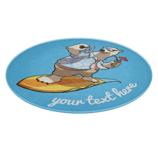 Cooler Polar-Bär mit Cocktail-Cartoon Schneidebrett (Ecke)