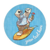 Cooler Polar-Bär mit Cocktail-Cartoon Schneidebrett (Vorderseite)