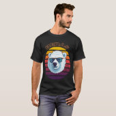 Cooler Polar Bär Retro Sonnenuntergang Surfvorführ T-Shirt (Vorne ganz)