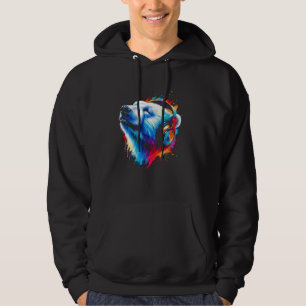 Cooler Polar Bear Headphone Musik Weihnachten Weih Hoodie