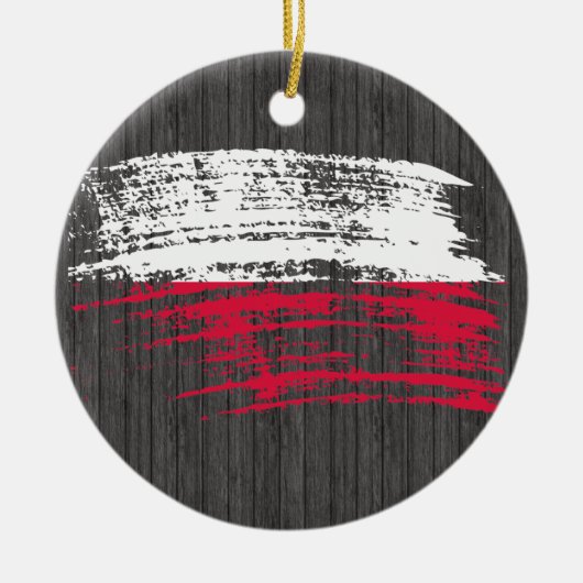 Cooler polnischer Flaggenentwurf Keramik Ornament (Vorne)