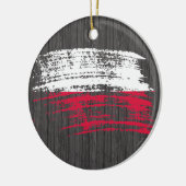 Cooler polnischer Flaggenentwurf Keramik Ornament (Links)