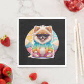 Cooler Pomeranian in Regenbogenpullover Serviette (Beispiel)