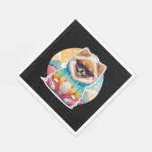 Cooler Pomeranian in Regenbogenpullover Serviette (Ecke)