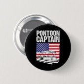 Cooler Pontonboot-Kapitän-Kunst für Männer Frauen Button (Vorne & Hinten)