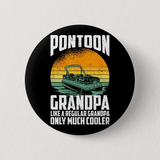 Cooler Pontoon-Opa - Lustiger Pontoon-Kapitän Button (Vorderseite)