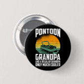 Cooler Pontoon-Opa - Lustiger Pontoon-Kapitän Button (Vorne & Hinten)